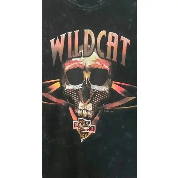 Harley Davidson Wild Cat t-shirt black stonewash %100‎ cotton mens extra large - Picture 2 of 6
